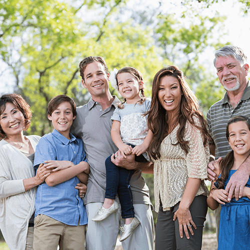 Multi-generational family spending time together.